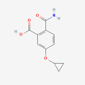 molecular formula C11H11NO4 B14808851 2-Carbamoyl-5-cyclopropoxybenzoic acid 