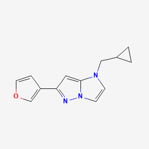 molecular formula C13H13N3O B1480886 1-(cyclopropylmethyl)-6-(furan-3-yl)-1H-imidazo[1,2-b]pyrazole CAS No. 2098056-08-5