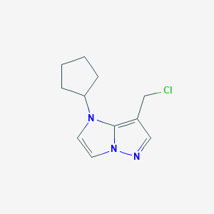 molecular formula C11H14ClN3 B1480889 7-(chloromethyl)-1-cyclopentyl-1H-imidazo[1,2-b]pyrazole CAS No. 2091618-97-0