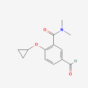 molecular formula C13H15NO3 B14808897 2-Cyclopropoxy-5-formyl-N,N-dimethylbenzamide 