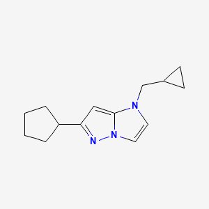 molecular formula C14H19N3 B1480891 6-cyclopentyl-1-(cyclopropylmethyl)-1H-imidazo[1,2-b]pyrazole CAS No. 2098139-05-8