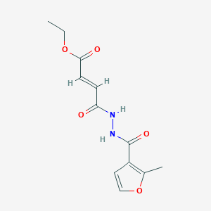 molecular formula C12H14N2O5 B14808914 ethyl (2E)-4-{2-[(2-methylfuran-3-yl)carbonyl]hydrazinyl}-4-oxobut-2-enoate 