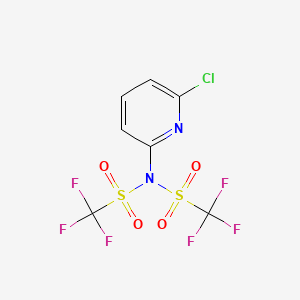 molecular formula C7H3ClF6N2O4S2 B14808919 N-(6-chloropyridin-2-yl)-1,1,1-trifluoro-N-(trifluoromethylsulfonyl)methanesulfonamide 