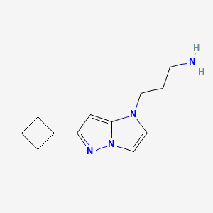 molecular formula C12H18N4 B1480892 3-(6-cyclobutyl-1H-imidazo[1,2-b]pyrazol-1-yl)propan-1-amine CAS No. 2098138-99-7