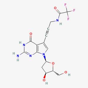 N-[3-[2-amino-7-[(2S,4S,5R)-4-hydroxy-5-(hydroxymethyl)oxolan-2-yl]-4-oxo-3H-pyrrolo[2,3-d]pyrimidin-5-yl]prop-2-ynyl]-2,2,2-trifluoroacetamide