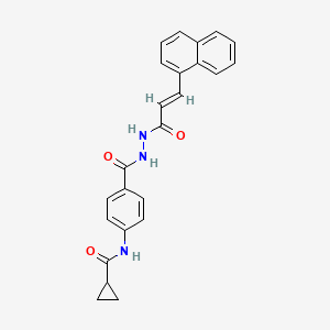 N-[4-({2-[(2E)-3-(naphthalen-1-yl)prop-2-enoyl]hydrazinyl}carbonyl)phenyl]cyclopropanecarboxamide