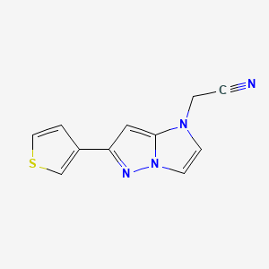 molecular formula C11H8N4S B1480897 2-(6-(噻吩-3-基)-1H-咪唑并[1,2-b]吡唑-1-基)乙腈 CAS No. 2098133-70-9
