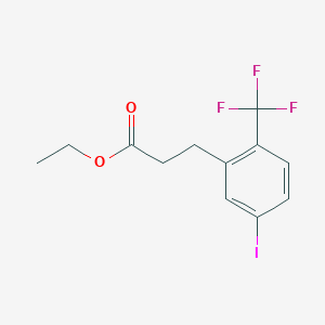 molecular formula C12H12F3IO2 B14808971 Ethyl 3-(5'-iodo-2'-(trifluoromethyl)phenyl)propionate 