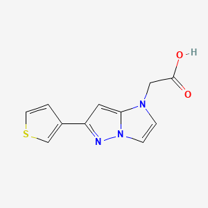 molecular formula C11H9N3O2S B1480902 2-(6-(thiophen-3-yl)-1H-imidazo[1,2-b]pyrazol-1-yl)acetic acid CAS No. 2098139-29-6
