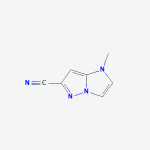 molecular formula C7H6N4 B1480906 1-methyl-1H-imidazo[1,2-b]pyrazole-6-carbonitrile CAS No. 1823955-78-7