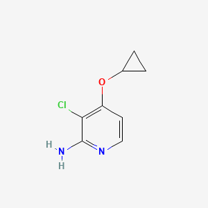 molecular formula C8H9ClN2O B14809068 3-Chloro-4-cyclopropoxypyridin-2-amine 