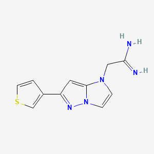 molecular formula C11H11N5S B1480915 2-(6-(thiophen-3-yl)-1H-imidazo[1,2-b]pyrazol-1-yl)acetimidamide CAS No. 2098011-37-9