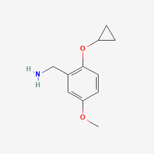 molecular formula C11H15NO2 B14809158 (2-Cyclopropoxy-5-methoxyphenyl)methanamine 