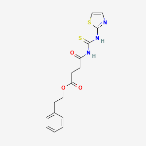 2-Phenylethyl 4-oxo-4-[(1,3-thiazol-2-ylcarbamothioyl)amino]butanoate