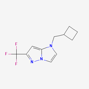 molecular formula C11H12F3N3 B1480917 1-(cyclobutylmethyl)-6-(trifluoromethyl)-1H-imidazo[1,2-b]pyrazole CAS No. 2097950-91-7