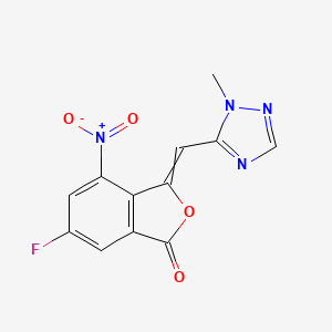 6-Fluoro-3-[(2-methyl-1,2,4-triazol-3-yl)methylidene]-4-nitro-2-benzofuran-1-one