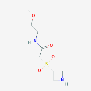 molecular formula C8H16N2O4S B14809192 2-(azetidine-3-sulfonyl)-N-(2-methoxyethyl)acetamide 