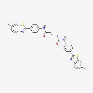 N,N'-bis[4-(6-methyl-1,3-benzothiazol-2-yl)phenyl]pentanediamide