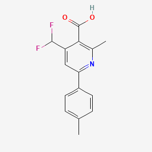 molecular formula C15H13F2NO2 B1480923 4-(Difluoromethyl)-2-methyl-6-(p-tolyl)nicotinic acid CAS No. 2098005-63-9