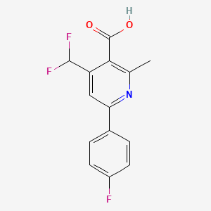 4-(Difluoromethyl)-6-(4-fluorophenyl)-2-methylnicotinic acid