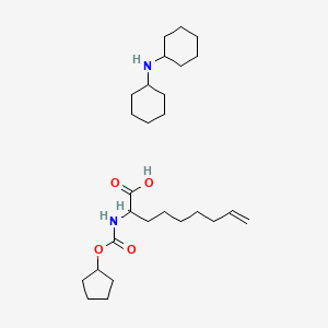 molecular formula C27H48N2O4 B14809241 dicyclohexylaMine (S)-2-(((cyclopentyloxy)carbonyl)aMino)non-8-enoate 