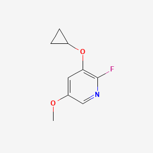 molecular formula C9H10FNO2 B14809244 3-Cyclopropoxy-2-fluoro-5-methoxypyridine 