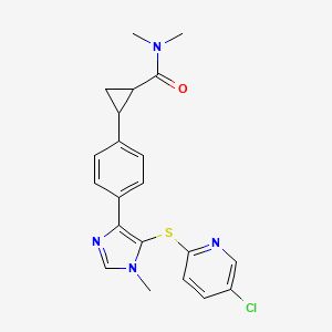 2-[4-[5-(5-chloropyridin-2-yl)sulfanyl-1-methylimidazol-4-yl]phenyl]-N,N-dimethylcyclopropane-1-carboxamide