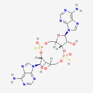 molecular formula C20H24N10O10P2S2 B14809312 (2R,5R,7R,8R,10R,12aR,14R,15R,15aS,16R)-7,14-Bis(6-amino-9H-purin-9-yl)-15,16-dihydroxy-2,10-dimercaptooctahydro-12H-5,8-methanofuro[3,2-l][1,3,6,9,11]pentaoxa[2,10]diphosphacyclotetradecine 2,10-dioxide 