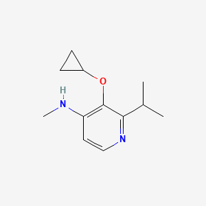 molecular formula C12H18N2O B14809317 3-Cyclopropoxy-2-isopropyl-N-methylpyridin-4-amine 