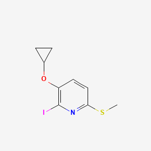 molecular formula C9H10INOS B14809327 3-Cyclopropoxy-2-iodo-6-(methylthio)pyridine 