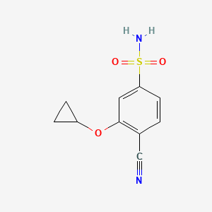 molecular formula C10H10N2O3S B14809351 4-Cyano-3-cyclopropoxybenzenesulfonamide 