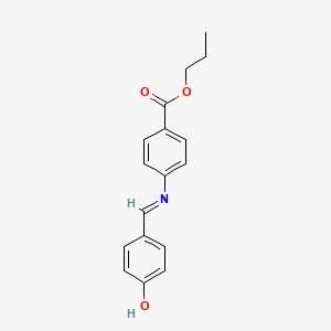 molecular formula C17H17NO3 B14809386 propyl 4-{[(E)-(4-hydroxyphenyl)methylidene]amino}benzoate 