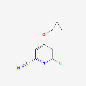 molecular formula C9H7ClN2O B14809400 6-Chloro-4-cyclopropoxypicolinonitrile 