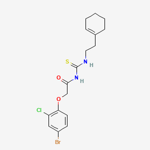 2-(4-bromo-2-chlorophenoxy)-N-{[2-(cyclohex-1-en-1-yl)ethyl]carbamothioyl}acetamide