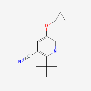 molecular formula C13H16N2O B14809431 2-Tert-butyl-5-cyclopropoxynicotinonitrile 