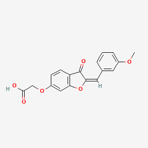 molecular formula C18H14O6 B14809451 2-((2-(3-Methoxybenzylidene)-3-oxo-2,3-dihydrobenzofuran-6-yl)oxy)acetic acid 