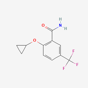 molecular formula C11H10F3NO2 B14809471 2-Cyclopropoxy-5-(trifluoromethyl)benzamide 