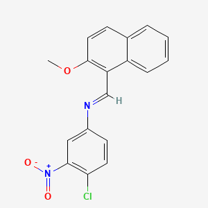 molecular formula C18H13ClN2O3 B14809486 4-chloro-N-[(E)-(2-methoxynaphthalen-1-yl)methylidene]-3-nitroaniline 