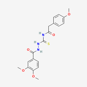 N-({2-[(3,4-dimethoxyphenyl)carbonyl]hydrazinyl}carbonothioyl)-2-(4-methoxyphenyl)acetamide