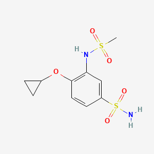 molecular formula C10H14N2O5S2 B14809499 4-Cyclopropoxy-3-(methylsulfonamido)benzenesulfonamide 