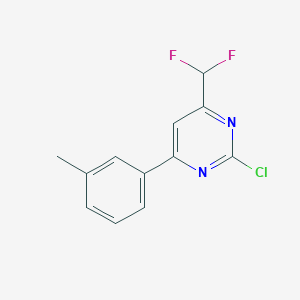 molecular formula C12H9ClF2N2 B1480950 2-Chloro-4-(difluoromethyl)-6-(m-tolyl)pyrimidine CAS No. 1271476-08-4