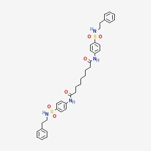 molecular formula C37H44N4O6S2 B14809536 N,N'-bis{4-[(2-phenylethyl)sulfamoyl]phenyl}nonanediamide 