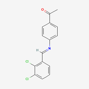 molecular formula C15H11Cl2NO B14809543 1-(4-{[(E)-(2,3-dichlorophenyl)methylidene]amino}phenyl)ethanone 