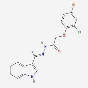 molecular formula C17H13BrClN3O2 B14809554 2-(4-bromo-2-chlorophenoxy)-N'-[(E)-1H-indol-3-ylmethylidene]acetohydrazide 