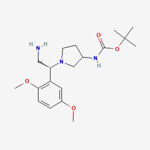 tert-butyl N-[1-[(1R)-2-amino-1-(2,5-dimethoxyphenyl)ethyl]pyrrolidin-3-yl]carbamate