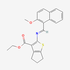 ethyl 2-{[(E)-(2-methoxynaphthalen-1-yl)methylidene]amino}-5,6-dihydro-4H-cyclopenta[b]thiophene-3-carboxylate