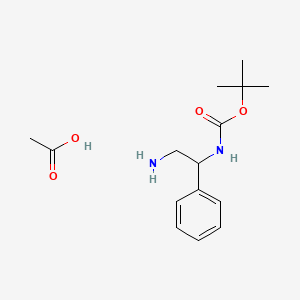 acetic acid;tert-butyl N-(2-amino-1-phenylethyl)carbamate