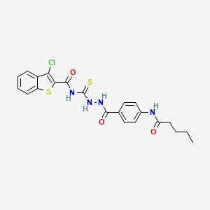 3-chloro-N-[(2-{[4-(pentanoylamino)phenyl]carbonyl}hydrazinyl)carbonothioyl]-1-benzothiophene-2-carboxamide