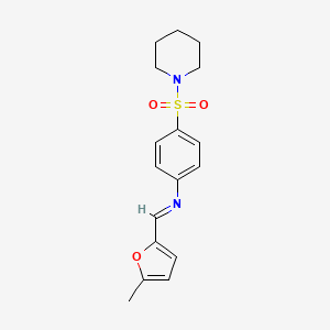 molecular formula C17H20N2O3S B14809727 N-[(E)-(5-methylfuran-2-yl)methylidene]-4-(piperidin-1-ylsulfonyl)aniline 