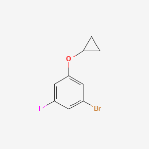 molecular formula C9H8BrIO B14809772 1-Bromo-3-cyclopropoxy-5-iodobenzene 